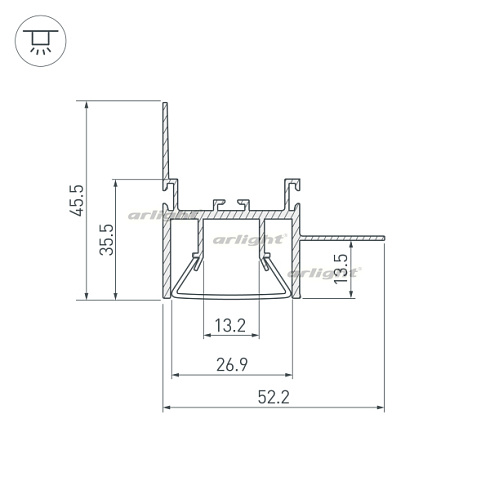 Профиль FOLED-WALL-2000 (Arlight, Алюминий)