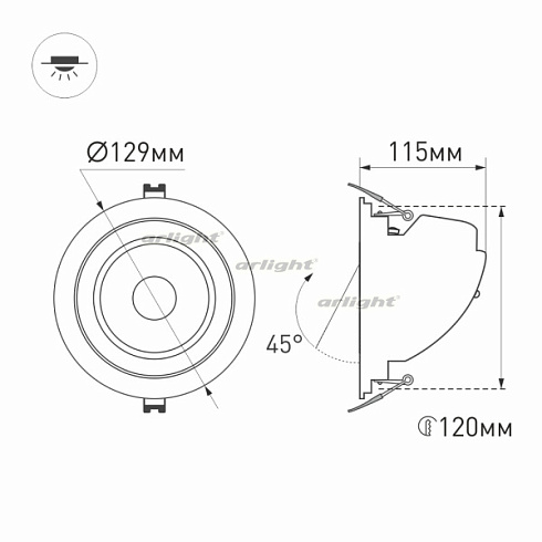 Светильник LTD-EXPLORER-R130-20W Day4000 (WH, 38 deg) (Arlight, IP20 Металл, 3 года)